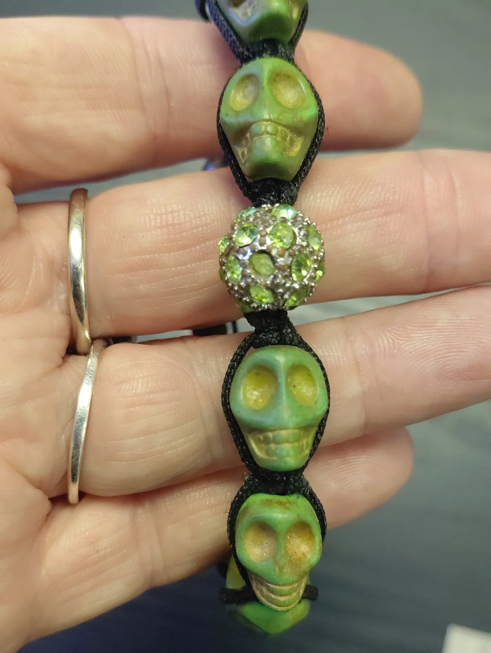 Stone Smile Skull Beaded Bracelet